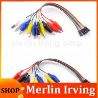 Merlin Irving Shop 20cm 1pair Double-ended Eclectic Alligator Clip Male Female Jump Wire 10pin Crocodile Clip Test Wire Connection DIY