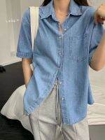 Shirt Casual Light pocket short sleeve jeans เสื้อยีนส์แขนสั้น ผ้าเบาสบาย แต่งกระเป๋าหน้า