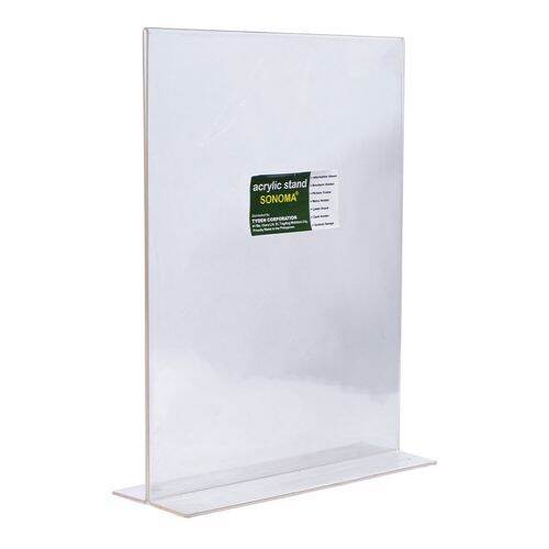 AMart Acrylic Menu Stand Back to Back A4 Vertical Stand Display Stand
