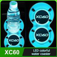 แผ่นไฟ Led หลากสีแผ่นถ้วยน้ำเสื่อกรูฟ Selimut Mobil ถาดรองแก้วน้ำสำหรับรถ Volvo XC60