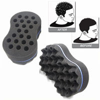 【CW】nd Double Sided Wave-shaped Sponge Brushes Multi-holes Side id Twist Hair Curl Wave Hair Sponge Brush Hair Styling Tools