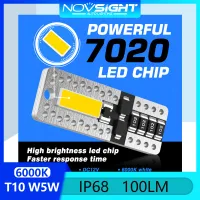 Novsight T10 194 W5W LED ไฟอ่านหนังสือ/ไฟจอดรถ/ไฟโดม/ไฟส่องประตู/ไฟกว้าง 100LM 6000K หลอดไฟสีขาว 7020 ชิป LED ความสว่างสูงสปอตไลท์ 2 ชิ้น