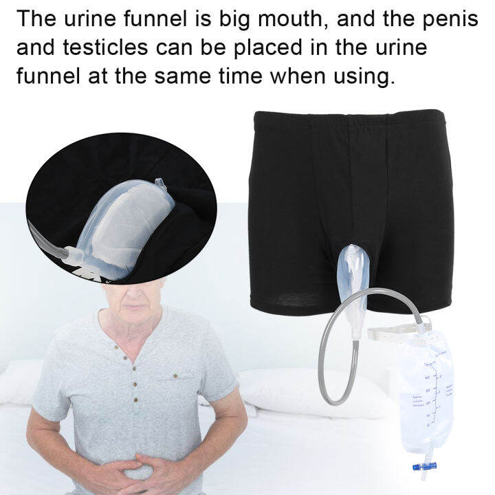 Incontinence Urinal Bag Reusable Male Urinal Leg Bag Silicone Urine Funnel Pee Holder Collector