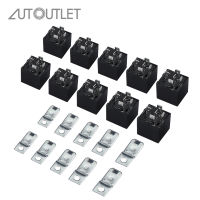 AUTOUTLET 10ชิ้น DC 12โวลต์รถยานพาหนะอัตโนมัติ12โวลต์โวลต์40A 40แอมป์ SPDT รีเลย์5Pin 5สายรีเลย์และเทียมซ็อกเก็ต