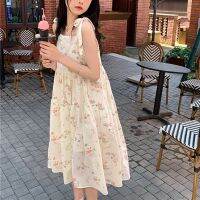 【CW】▬♞☼  Rimocy Spaghetti Flowers Korean Up Loose Dresses Woman 2023 Piece Mujer