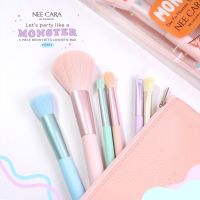 ☊✲✕ ♦️ของแท้·ส่งด่วน·ถูก♦️Nee Cara 6 Brush Bag N1967 : neecara นีคาร่า ชุดแปรง แต่งหน้า กระเป๋า x 1 ชิ้น