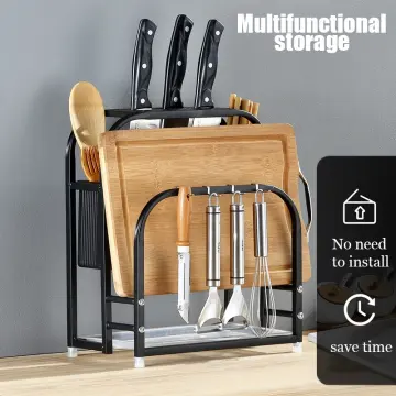 PremiumRacks Multifunctional Stainless Steel Knife Block- Utensil Hold