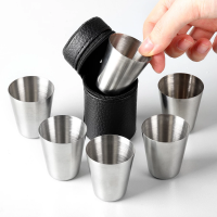 4Pcs/Set 30ml Polished Silver Stainless Steel Wine Drinking Shot Glass Barware Cup