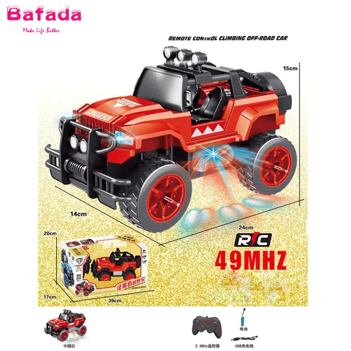 Bafada 2 in1 RC Car 2.4GHz Remote Control Car with Led Lights Charging
