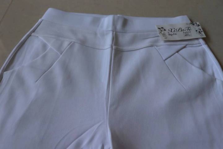กางเกงสีขาวแฟชั่นผู้หญิงขายาว-กางเกงสีดำขายาวรุ่น-กางเกงสาวอวบ-กางเกงไซส์ใหญ่-กางเกงทํางานขายาวสีพื้น-9108