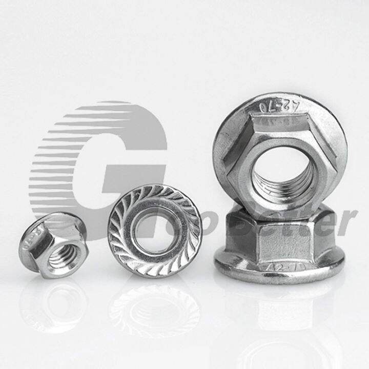 201-316-baja-tahan-karat-hexagon-flange-nuts-m3-m4-m5-m6-m8-m10-m10-hex-head-serrated-spinlock-locking-nut