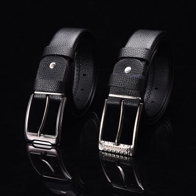 Genuine Leather Belt Mens Business Casual Trousers Jeans Pin Buckle Brand