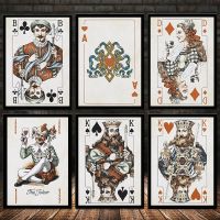 Vintage Ace Of Hearts โปสเตอร์เล่นไพ่ภาพวาดผ้าใบ-ศิลปะบนผนังที่สมบูรณ์แบบสำหรับบ้านคลับบาร์หรือผับตกแต่ง