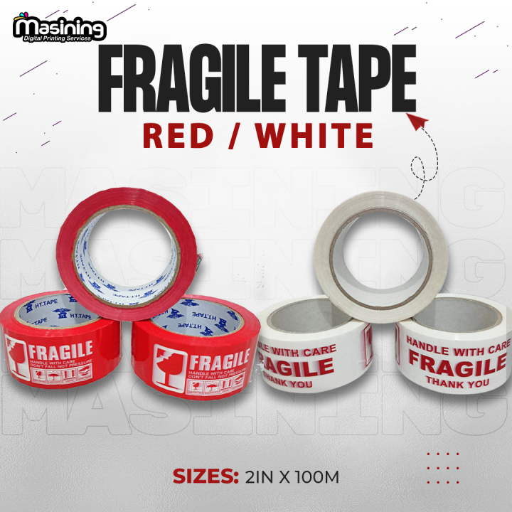 Fragile Tape Redwhite 2inches X 100meters Lazada Ph