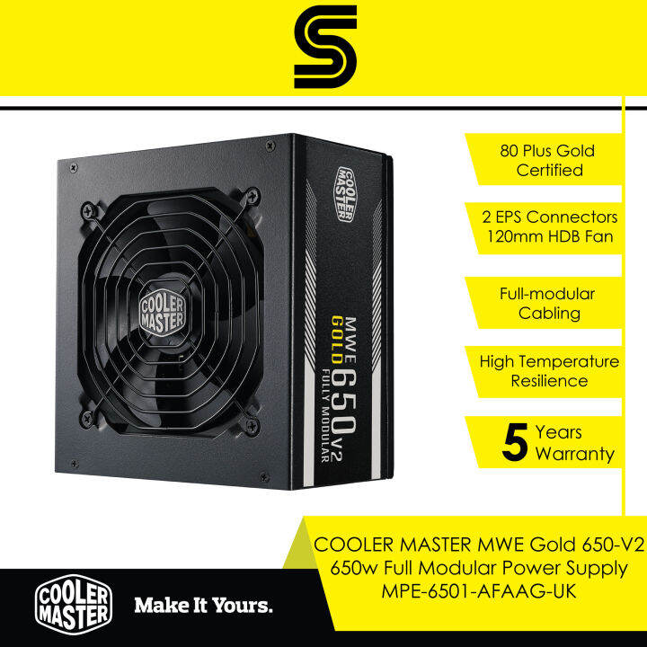 Cooler Master MWE Gold 650-V2 650w 80 Plus Gold Full Modular Power ...