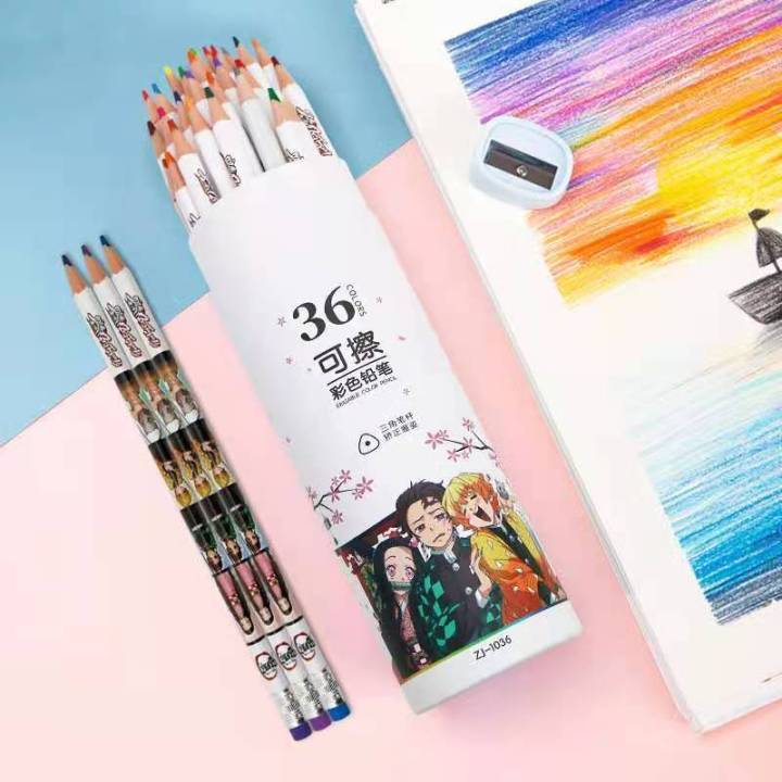 ลดล้างสต๊อค-ดินสอสี-ลายดาบพิฆาตอสูร-แฟชั่นเด็กยอดฮิต-master-art-36-สี-colors-ระบายสี-สีแท่ง-สีวาด-nbsp-เป็นของขวัญที่ดีสำหรับเด็กๆ