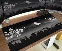 Large Fuji Mountain Mousepad for Gaming Deskmat Black and White Forest Desk Mat XXL Extended Rug Rug Japanese