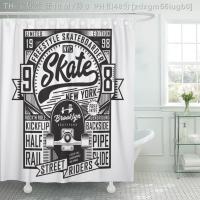 【CW】✌  Skateboard Skate Board Sport Tee Graphics Urban Polyester Fabric Shower Curtain 72 x inches Set