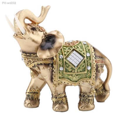 Chinese Traditional Feng Shui Lucky Elephant Statue Resin Wealth Animal Sculpture Elephant Figurine Ornament Home Decoration