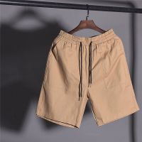 【M-4XL】Men Khaki Casual Cargo Shorts Plus Size Japanese Straight Loose Sports Five-point Pants Trend Hip Hop Shorts