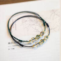 Ruifan โชคดีฟอร์จูนสีเขียวผีคริสตัลสีแดงสีเขียวสีดำถักทอสร้อยข้อมือ Anklets สำหรับผู้หญิงหญิงเครื่องประดับ Fine YBR934