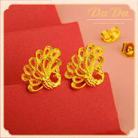 แท้ 18k ต่างหูทองผู้หญิง openwork scallow พัดลมเครื่องประดับหมั้นของขวัญเจ้าสาว