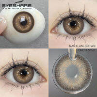 【COD&amp;สินค้าเฉพาะจุด】eyeshare lens คอนแทคเลนส์ NANALAM Brown/Grey คอนแทคเลนส์สี สีเทา สีน้ำตาล สีฟ้า ขนาดบิ๊กอาย คอนแทคเลนส์ เทา （1คู่/2ชิ้น+ฟรีกล่อง）