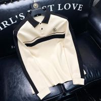 ◈卐 Golf Men Clothes Golf T shirt striped sweatshirt Casual Golf Wear Long Sleeves polo shirt Korean fashion loose business golf tee