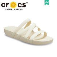 รองเท้า crocs แท้ Crocs SPLASH STRAPPY SANDAL รองเท้าไปทะเลผู้หญิง  รองเท้าแตะ ส้นแบน แบบผูกเชือก สําหรับผู้หญิง|208217TH