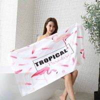 【✴COD✴】 liguoyin Tropical ใบไม้สีเขียว Flamingo Beach ผ้าเช็ดตัวสำหรับผู้ใหญ่หลากหลายผ้าเช็ดตัวอาบน้ำขนาดใหญ่ Seaside ไมโครไฟเบอร์สระน้ำขนาดใหญ่ว่ายน้ำกระโปรงอาบน้ำ