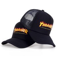 หมวกแก๊ป หมวกแก๊ปเบสบอล THRASHER หมวกตาข่าย หมวกกันแดด หมวกกีฬา หมวกแฟชั่น หมวกปักลาย หมวกผู้ชาย หมวกผู้หญิง สีดำ สีขาว สุดเท่