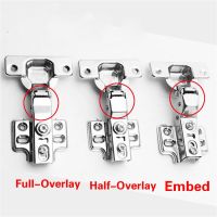 1Pcs Cabinet Hinge Stainless Steel Cupboard Door Hinges Wardrobe Damper Closer Kitchen Furniture Full-Overlay Half Overlay Embed Door Hardware Locks