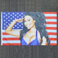 【Explosion umbrella】 Xvggdg 90X150Cm Nicki Minaj Rap ธงเซ็กซี่แบบ USA สำหรับนักร้องเพลงงานศิลปะสำหรับตกแต่งแบนเนอร์ผ้าไหมรูปดาว