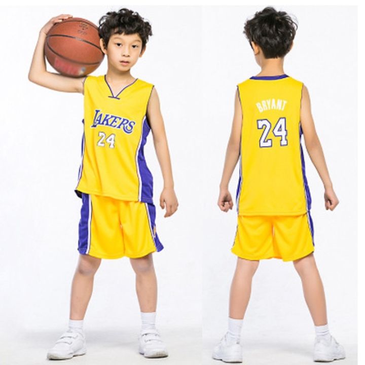 ขายเสื้อผ้าบาสเกตบอลสูง-nba-lakers-jersey-24-kobe-bryant-jersey-kids-tops-shorts-jersey-set-children-basketball-uniform-jersi