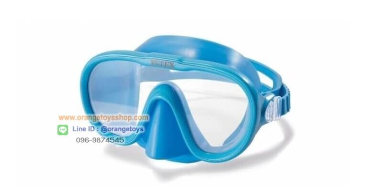 snorkel-แว่นดำน้ำ-snorkel-แว่นตาดำน้ำ-intex-sea-scan-swim-masks-สีฟ้า-สีเหลือง