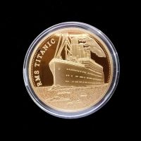 Caryfp 1Pcs Titanic Ship Collectible Incident Medal Gold Plated Coin Souvenirs and Gifts Commemorative
