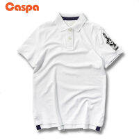 Caspa รุ่น - M437T เสื้อโปโลลายปักมือ เสื้อคอปกแขนสั้นผ้าฝ้าย สามารถใส่ได้ทั้งผู้หญิงผู้ชาย แฟชั่น วัยรุ่น