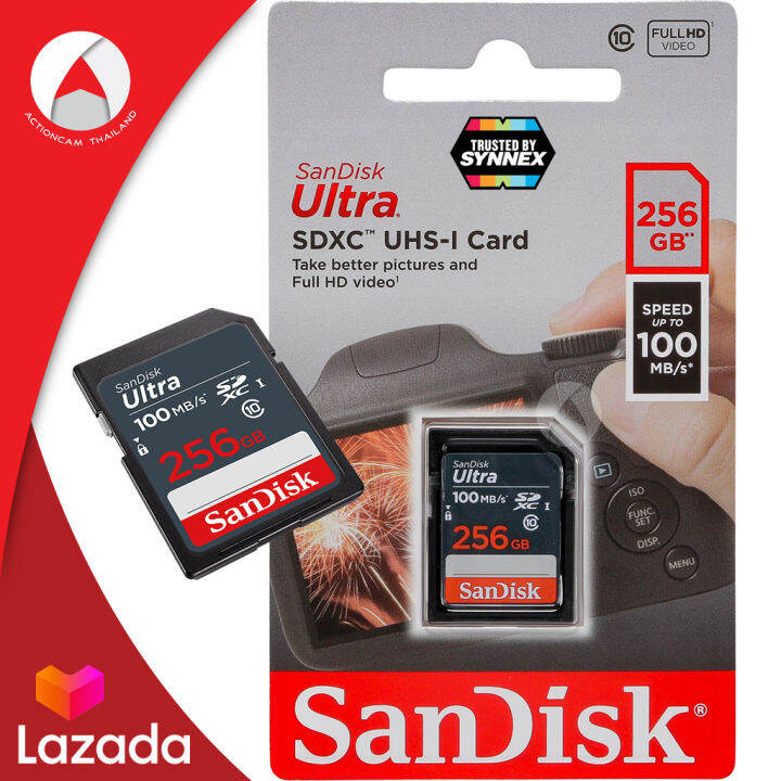 sandisk-ultra-sd-card-class10-256gb-sdxc-speed-100-mb-s-sdsdunr-256g-gn3in-เมมโมรี่-การ์ด-แซนดิส-สำหรับ-กล้อง-ถ่ายภาพ-ถ่ายรูป-ถ่ายวีดีโอ-กล้องdslr-กล้องโปร-รับประกัน-7ปี-โดย-synnex