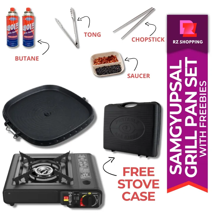 Samgyupsal Grill Pan Set Best For Samgyupsal Samgyupsal Portable Portable Gas Stove Stovetop