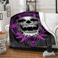 XZX180305  3D ho rror. d e m o n skull series printed blanket, flannel blanket cover blanket, living room, bedroom, bed, sofa insulation blanket