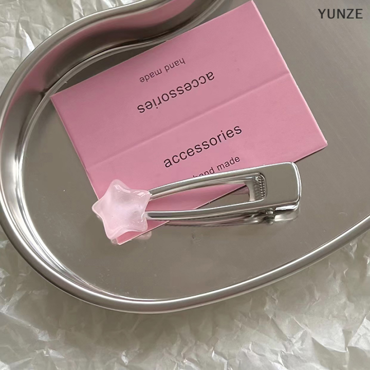 yunze-สีลูกอมแฟชั่นใหม่กิ๊บหนีบผมรูปดาวสาวน่ารักรูปหัวใจสำหรับเด็กผู้หญิงตัวเล็กน่ารักน่ารักเครื่องประดับผมข้าง