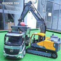 ▩♤✘ jiozpdn055186 Duplo e ec160e e598 rc escavadeira 17ch 2.4g carro controlado por rádio caminhão caterpillar modelo de controle máquina brinquedo para crianças menino