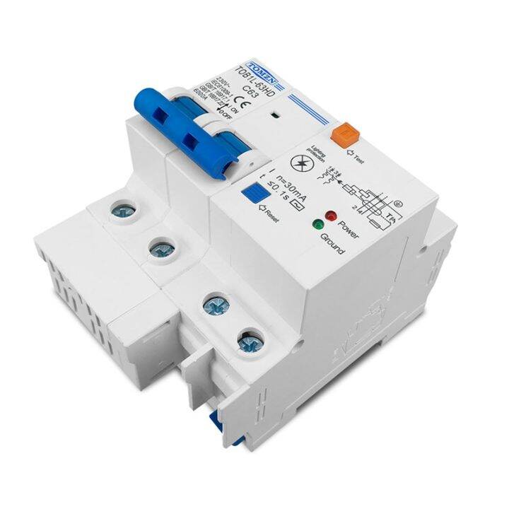 TOMZN Residual Current Circuit Breaker Main Switch with Surge Protector