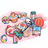 1PCS China Classical Lantern Carp Shoes Charms Accessories Buckle Clog Shoe Decorations DIY Wristbands Croc Jibz Kids Party Gift