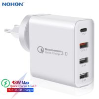 48W ชนิด C ที่ชาร์จสำหรับไอโฟน USB 11 iPad QC 3.0อะแดปเตอร์ติดผนังปลั๊กแบบเร็ว