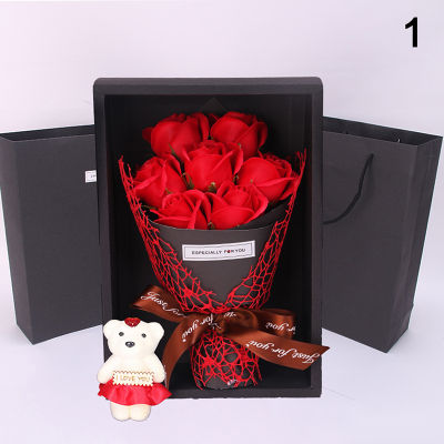 7 Rose Soap Flower Gift Box Small Bouquet  for wedding Valentine day Gifts