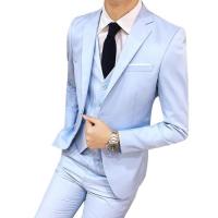 Male Suits Blazer Slim Business Formal Dress Waistcoat Groom Man Suit Exquisite Weeding Office Set Thin Blazer