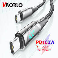 VAORLO PD 100W สายเคเบิลชนิด C,สายชาร์จเร็วสำหรับ Xiaomi Poco3 Samsung Huawei MacBook iPad