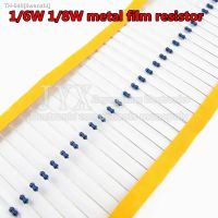 ﹉✴△ 100pcs 1/6w 1/8w (0.125w) 1 Metal film Resistor 1R 1M 2.2R 10R 22R 47R 51R 100R 150R 470R 1K 4.7K 10K 47K 1 2.2 10 22 47 51 100