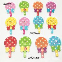 Wood Sewing Button Scrapbooking Lollipop Mixed Random Two Holes Pattern 33 x 20mm\19 x 14mm 30PCs Costura Botones decorate 2016 Haberdashery